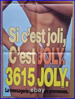 Affiche publicitaire 3615 MINITEL erotica sexy curiosa 1990's very rare