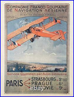 Affiche publicitaire, ? Affichette, Aviation, ? Document Années 20, revue ancienne