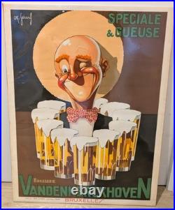 Affiche publicitaire Brasserie Vandenkerckhoven Signé OK Gerard TBE