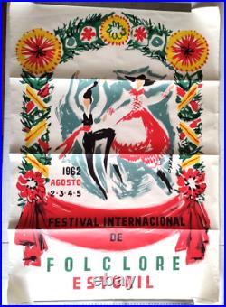 Affiche publicitaire PORTUGAL festival international ESTORIL 1962 OSKAR