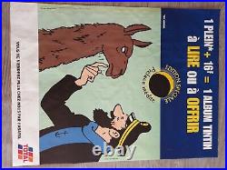 Affiche publicitaire Tintin promotion en station service TOTAL 1999 + livret