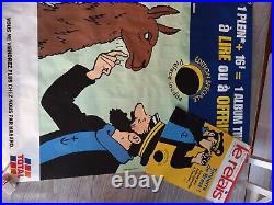 Affiche publicitaire Tintin promotion en station service TOTAL 1999 + livret