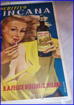 Affiche publicitaire ancienne GINCANA originale 1950 TTB