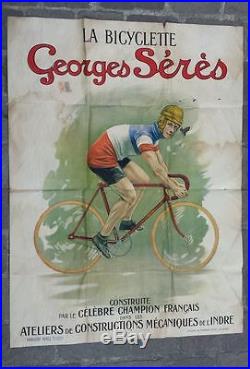 Affiche publicitaire ancienne la Bicyclette Georges Sérès rare et superbe