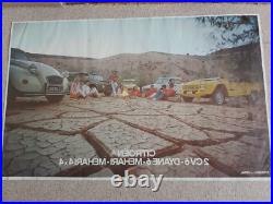 Affiche publicitaire constructeur Citroën 2CV, la Dyane, la Méhari et Méhari 4X4