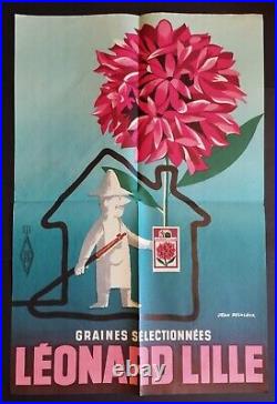 Affiche publicitaire originale Léonard Lille de 1957 38x57,5 cm