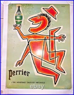 Affiche publicitaire originale entoilée PERRIER Par SAVIGNAC