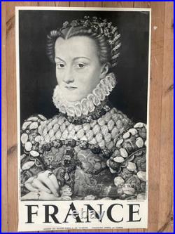 Affiche publicitaire tourisme 1950, Reine Elisabeth, Louvre 4880. Intacte