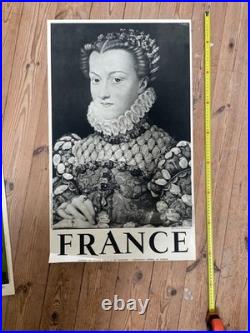 Affiche publicitaire tourisme 1950, Reine Elisabeth, Louvre 4880. Intacte