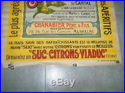 Affiche suc-gentiane chanabier apéritif aurillac cantal auvergne 1910 ancienne