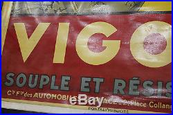 Affiche sur zinc pour les pneumatiques de la marque VIGOR signé Houy