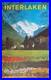Affiche tourisme SUISSE INTERLAKEN Montagne Switzerland Schweiz 64x101cm 70's