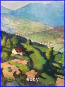 Affiche tourisme entoilée VOSGES Chemin de Fer SNCF BENITO 63x100cm 1945