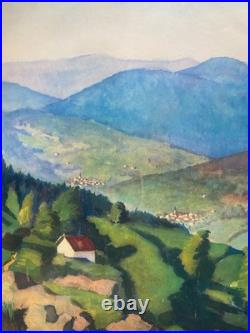 Affiche tourisme entoilée VOSGES Chemin de Fer SNCF BENITO 63x100cm 1945