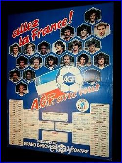 Affiche tres rare EQUIPE DE FRANCE Coupe du monde de football de 1982 espana