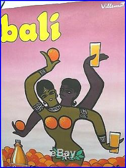 Affiche tres rare de VILLEMOT, pour BALI (groupe Perrier). 1985