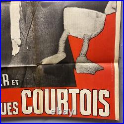 Affiche ventriloque Jacques Courtois Omer canard 80x120