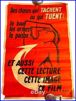Affiche vintage Des choses qui tachent ou qui tuent 1950 S 1960 Affiche vintage Des choses qui tachent ou qui tuent 1950 S 1960