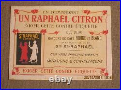 Affichette St Raphael Citron Rare
