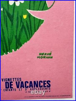 Affichette ancienne originale JEUNESSE AU PLEIN AIR HERVÉ MORVAN 1971