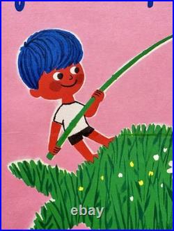 Affichette ancienne originale JEUNESSE AU PLEIN AIR HERVÉ MORVAN 1971