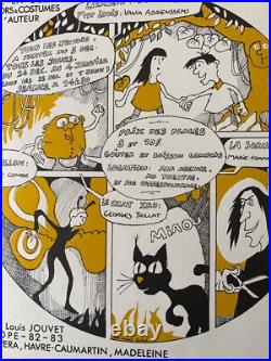 Affichette ancienne originale entoiléeThéatre ATHENEE Marthe Mercadier -30x20