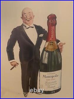 Affichette d'après SEM Champagne HEIDSIECK MONOPOLE imprimerie Debar Reims