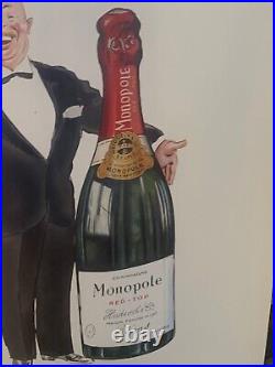 Affichette d'après SEM Champagne HEIDSIECK MONOPOLE imprimerie Debar Reims