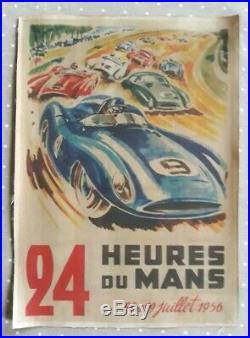 Affichette original 24 heures du Mans 1956