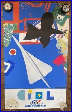 Air France original poster 1981, Roger Bezombes, Concorde, Ciel Air France