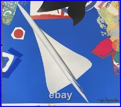 Air France original poster 1981, Roger Bezombes, Concorde, Ciel Air France