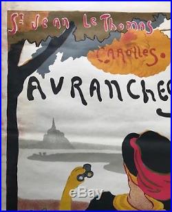 Albert Bergevin Affiche Lithographie 1910 Mont St Michel Avranches Genets Rare
