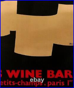 Alberto Bali Willi's wine bar affiche litho. Très bon état 1984 89.5x67cm