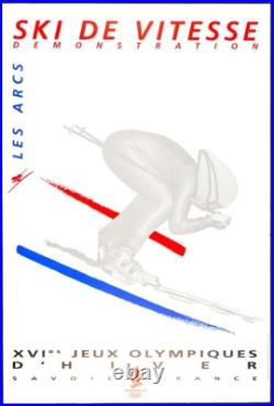 Albertville 92 Anonyme, 1992 SKI DE VITESSE Affiche Vintage Originale
