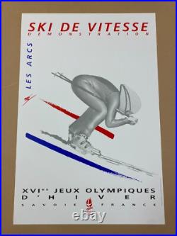 Albertville 92 Anonyme, 1992 SKI DE VITESSE Affiche Vintage Originale