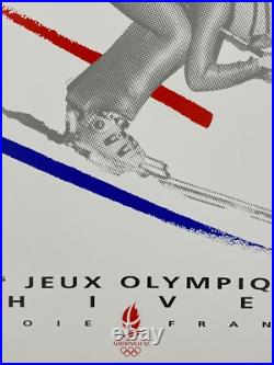 Albertville 92 Anonyme, 1992 SKI DE VITESSE Affiche Vintage Originale