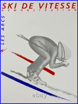 Albertville 92 Anonyme, 1992 SKI DE VITESSE Affiche Vintage Originale