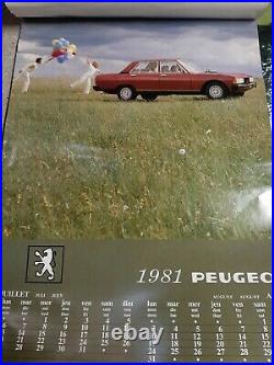 Ancien Lot Calendriers Et Affiches Publicitaire Peugeot Vehicules Vintage