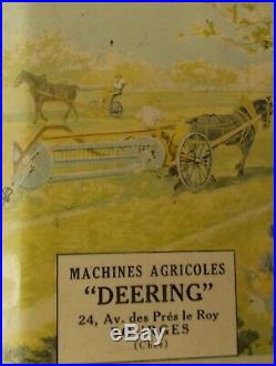 Ancien Thermometre Glacoide Publicitaire Deering Machine Agricole No Emaille