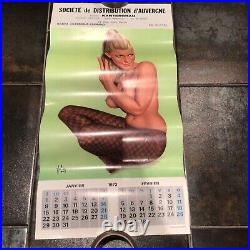Ancien calendrier pin up Aslan 1973