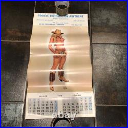 Ancien calendrier pin up Aslan 1974