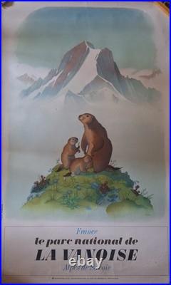 Ancienne Affiche 1975 Samivel, Parc National De La Vanoise. Poster. Vintage