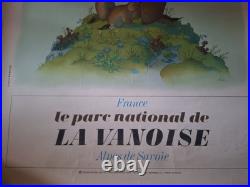 Ancienne Affiche 1975 Samivel, Parc National De La Vanoise. Poster. Vintage