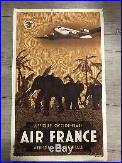 Ancienne Affiche Air France Afrique Occidentale Par Aléppée