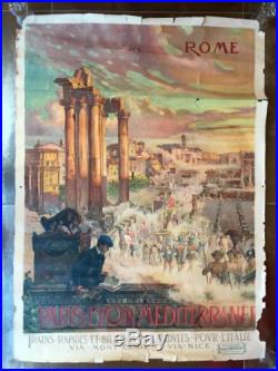 Ancienne Affiche Avant 1900 PLM Rome XIXème Antique Poster Old