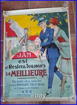 Ancienne Affiche Belge 1925 Quincaillerie Jam, Clerice, Bruxelles