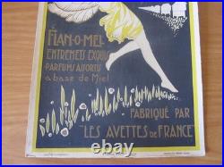 Ancienne Affiche Carton Publicitaire Flan-o-mel Entremets Exquis Miel