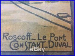 Ancienne Affiche Constant Duval Roscoff Le Port Bretagne Pittoresque