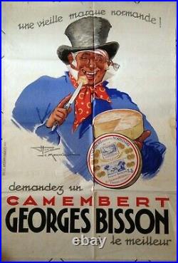 Ancienne Affiche Demander Un Camembert Georges Bisson 1937 Henry Le Monnier