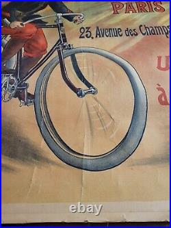 Ancienne Affiche Entoilée Publicitaire Cycles Rochet & Old advertising poster